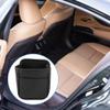 A ABSOPRO Car Trash Can Portable and Hanging 5.9" Length 3.9" Width 7.1" Height Trash Bin Faux Leather Black 1 Pcs view 3