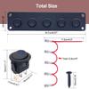 5 Gang Round Rocker Switch Aluminum Panel with LED Light 12V-24V DC 20 Amp 3 PIN ON Off Mini Switch, Marine Boat Illuminated Toggle Switch Panel Waterproof for Car Truck RV ATV UTV (5 Gang, Blue) view 2