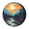 KiuLoam Nature Mountain Sunset Spare Tire Cover Waterproof Dust-Proof Universal Sunscreen Wheel Tire Covers Fit for Trailer, RV, SUV and Many Vehicle 14 Inch view 1
