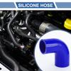 X AUTOHAUX 1 Set 51mm/2.01"-57mm/2.24" ID 90mm/3.54" Length 90 Degrees Blue Car Silicone Hose with Clamps Coolant Hose Universal view 2