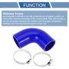 X AUTOHAUX 1 Set 51mm/2.01"-57mm/2.24" ID 90mm/3.54" Length 90 Degrees Blue Car Silicone Hose with Clamps Coolant Hose Universal view 4