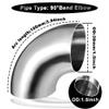 Cotonlake OD 1.5 Inch 90 Degree SS304 Stainless Steel Bend Tube Exhaust Elbow Pipe for Car Modified Exhaust System 1.5" Piping Silver ToneStair Handrail (1pcs) view 2