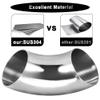 Cotonlake OD 1.5 Inch 90 Degree SS304 Stainless Steel Bend Tube Exhaust Elbow Pipe for Car Modified Exhaust System 1.5" Piping Silver ToneStair Handrail (1pcs) view 4