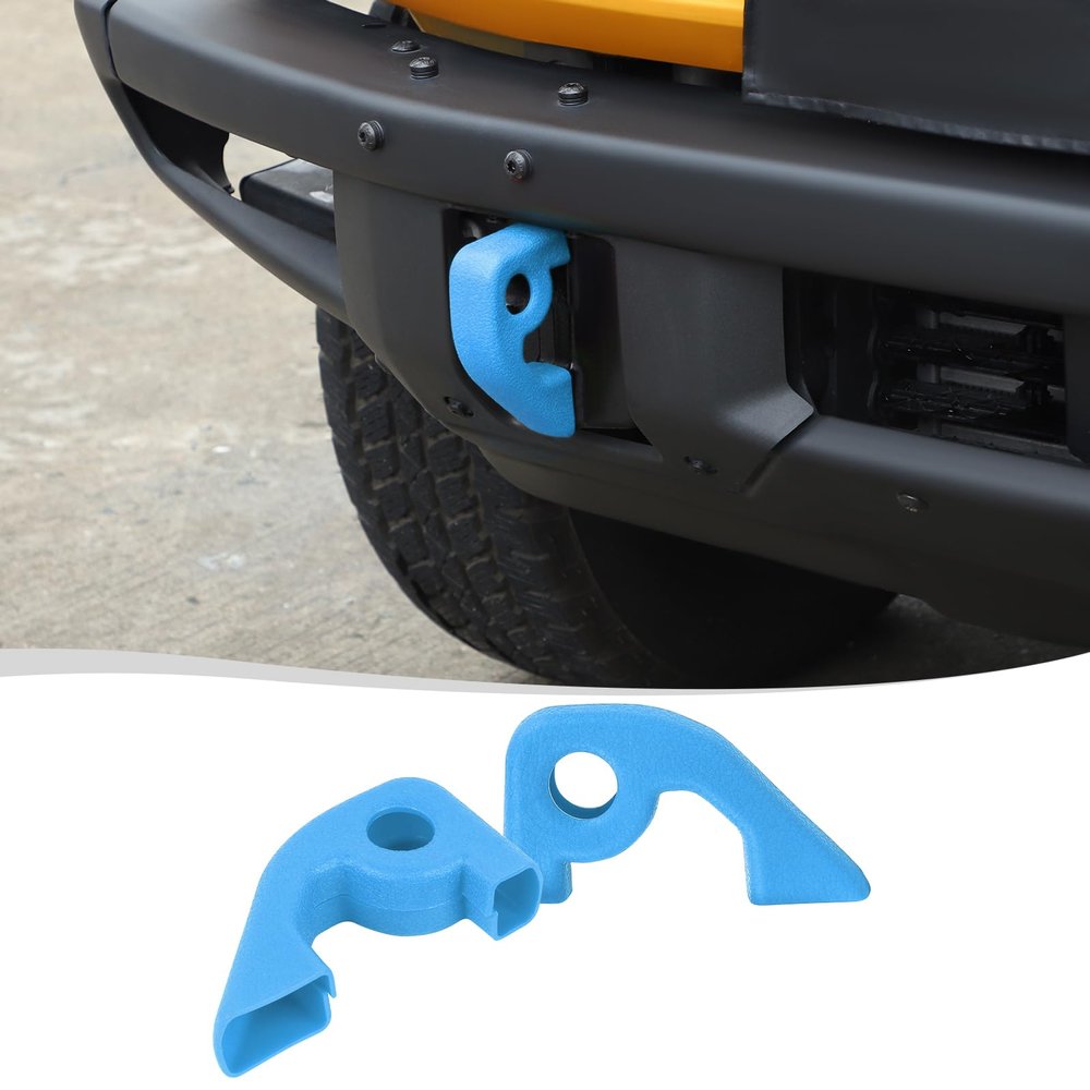 Voodonala for Ford Bronco 2021-2024 Front Tow Hook Cover Car Tow Hooks Protector Compatible with Bronco 2021-2024(for OEM Modular Bumper,Light Blue,2pcs,ABS)