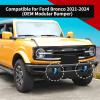 Voodonala for Ford Bronco 2021-2024 Front Tow Hook Cover Car Tow Hooks Protector Compatible with Bronco 2021-2024(for OEM Modular Bumper,Light Blue,2pcs,ABS) view 3