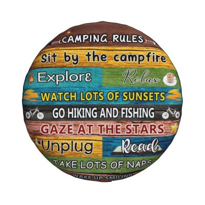 Spare Tire Cover Camping Rules Wheel Covers Weatherproof Universal Wheel Protectors for Travel Rv SUV Trailer 14" 15" 16" 17" TC51