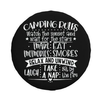Spare Tire Cover Camping Rules Wheel Covers Weatherproof Universal Wheel Protectors for Travel Rv SUV Trailer 14" 15" 16" 17" TC169