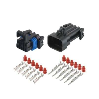 Tongkat Ruiting Store 1/5/10/20 Sets 6Pin GT wat/erp/;ro/ofW Auto Black Male Female Connector Automotive with Terminal Seal Rubber 12052848 12124107(6p Female Male,1 Set)