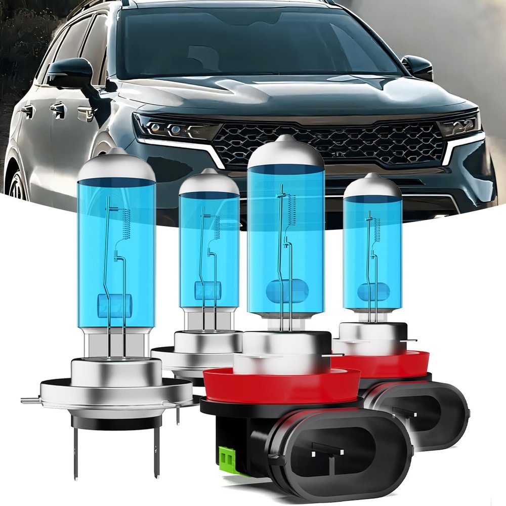 TTDBDAN Headlights Compatible with 2014-2015 Kia Sorento Halogen Headlight Bulbs,H7 High Beam & H11/H8/H9 Low Beam Headlight Bulbs For Kia Sorento,Plug And Play,Pack of 4