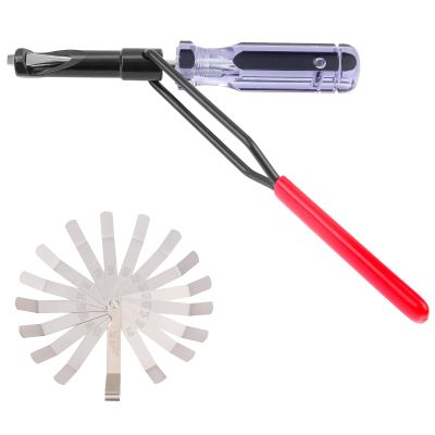 JNSOET Valve Lash Adjustment Tool, with Angled Feeler GaugeJam Nut Valve Adjustment Tool, Slotted Valve Adjusting Stud, Compatible with Honda/Nissan/Toyota/Japanese Auto Vehicle Engines (10mm Model)