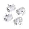ACROPIX 4pcs AN6 Hex Car Hose Finisher Flexible Rubber Pipe Clamp with Screw Band Adapter Fitting for Oil Fuel Water Tube Silver Tone Car Parts view 1