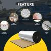 X AUTOHAUX 433mil 11mm 1.62sqft Car Sound Deadening Mat Aluminum Heat Shield Material Universal for Hood Fender and Boat Engine Cover 19.69"x11.81" view 4