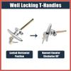 ACROPIX 1 Set Universal Garage Door Keyed T-Handle Lock Kit Shed Door Lock T Handle with 2 Keys for Most Brands of Truck Caps Camper Recreational Vehicle Barns Chrome Silver Tone Car Parts view 4