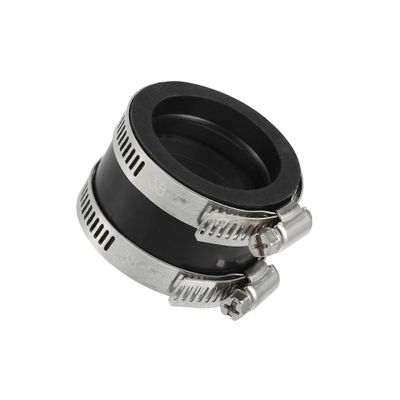 VekAuto 40mm ID Rubber Black Motorcycle Carburetor Adapter Inlet Intake Pipe Manifold Adapter Boot Sleeve Interface with Clamps - Pack of 2 Auto Accessories