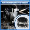 VekAuto 40mm ID Rubber Black Motorcycle Carburetor Adapter Inlet Intake Pipe Manifold Adapter Boot Sleeve Interface with Clamps - Pack of 2 Auto Accessories view 2