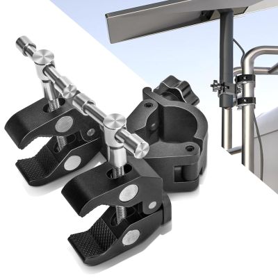 ZAMLIE Starlink RV Mount for Ladder, Roof Rack OR Outdoor Portable Clamp, Aluminum Mounting Holder Compatible with RV Railing Use Truck Van Yachat Boat Adjustable Clamps for Gen 1 2 3, No Drilling