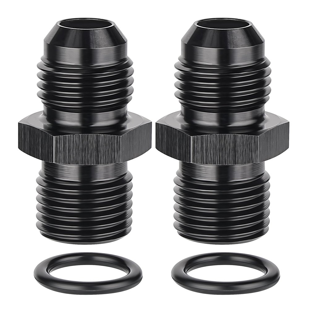 EVIL ENERGY 6AN Male Flare to M14 x 1.5mm Male Metric Fitting Adapter Aluminium Alloy 2PCS