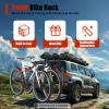 Car Bicycle Rack 3-Bike, Vehicle Trunk Mount Bike Rack Foldable Bicycle Carrier Holder for Most Cars SUV Sedan Hatchback Minivan, 44lbs Load, Black+Red view 4
