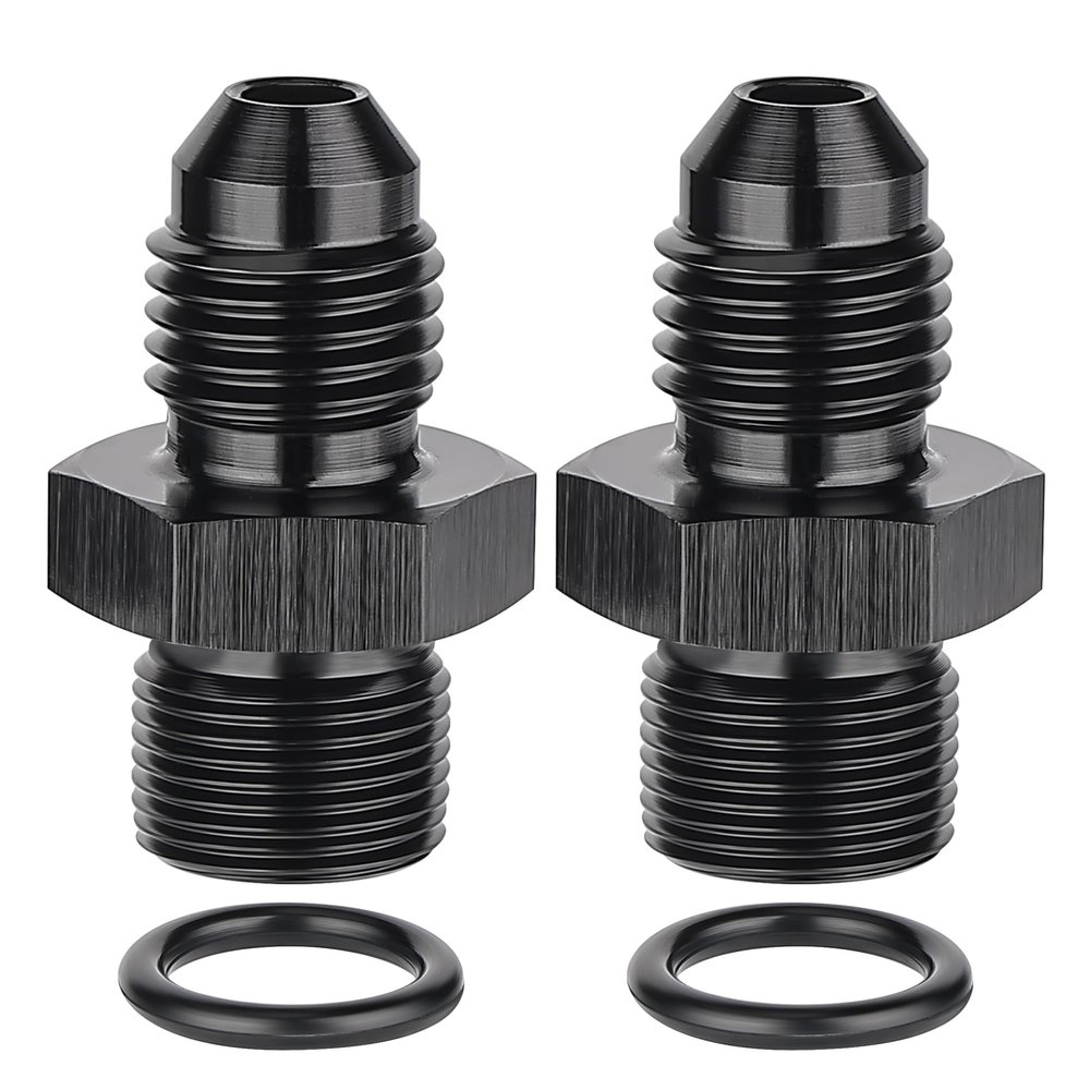EVIL ENERGY 4AN Male Flare to M14 x 1.25mm Male Metric Fitting Adapter Aluminium Alloy 2PCS