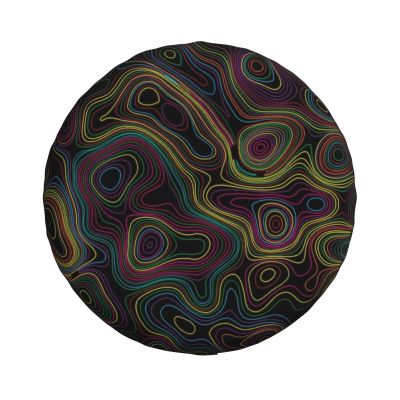 Spare Tire Cover Color Topographic Map Wheel Covers Weatherproof Universal Wheel Protectors for Travel Trailer Rv SUV 14" 15" 16" 17" TC14