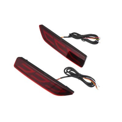 ACROPIX Rear Bumper Reflector Fog Brake Driving Tail Turn Signal Light Red Amber LED for Honda CRV 2008 2009 Plastic Red Lens 1 Pair Car Parts