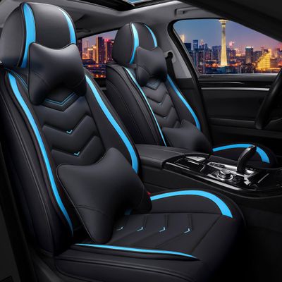 CTDS Car Seat Covers for Honda CR-V 2000-2026, Stylish Sport Seat Cover, Premium Nappa Leather Car Seat Cover. Automobile Seat Covers Sets.(Luxury 2 Seats/Black Blue)