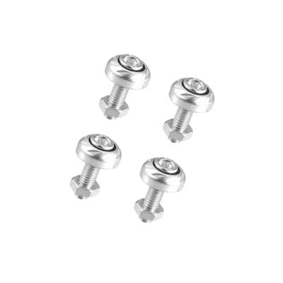 Motoforti 4 Pcs Aluminum Alloy License Plate Bolt Screw Nuts for Car Motorcycle Silver Tone Long-lasting