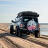 Cafetime Hummingbird Flowers Spare Tire Cover Bird Floral Stained Glass Window Artistry Wheel Protectors Covers Dust Proof 17 Inch Wheel Covers for Trailer RV SUV Truck Camper Travel Trailers view 4