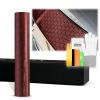 60"x600" (5FTx50FT) Dark Red PET Honeycomb Carbon Fiber Satin Vinyl Wrap Auto Car Sticker Decal Film Sheet Like Paint Bubble Free Air Release Technology with Tool Kit view 1