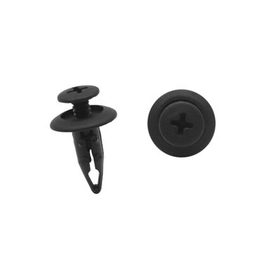 A ABSOPRO 100pcs Universal 6.3mm Hole Plastic Black Rivets Fastener Fender Bumper Push Pin Clips for Car Vehicle Item Replacement