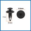 A ABSOPRO 100pcs Universal 6.3mm Hole Plastic Black Rivets Fastener Fender Bumper Push Pin Clips for Car Vehicle Item Replacement view 3