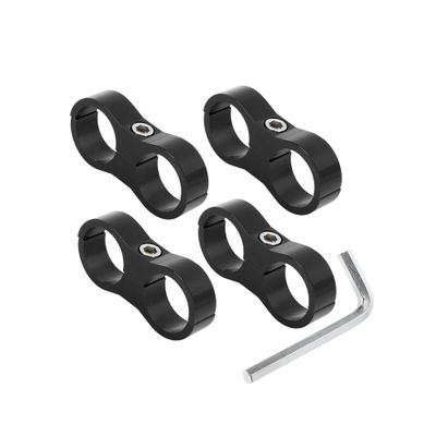 HOPESPANNER 4pcs Black AN12 24mm Hose Separator Clamp Fitting Adapter with Wrench for Car Replace Parts Vehicle Components