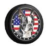 GABSHAIM Boston Terrier American Flag Spare Tire Cover Watercolor Dog Stars and Stripes US Flag Tire Wheel Cover Protectors Camper RV Trailer SUV Truck Universal 16 Inch view 1