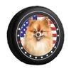 GABSHAIM Pomeranian American Flag Spare Tire Cover Watercolor Dog Stars and Stripes US Flag Tire Wheel Cover Protectors Camper RV Trailer SUV Truck Universal 17 Inch view 1