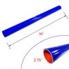 IBESTWOLF 2.75'' ID x 3 Foot Silicone Radiator Coolant Hose, 4-Ply Blue Silicone Coolant Hose with Rubber Lining for Trucks Peterbilt Freightliner Kenworth view 2