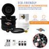 Flame King Gas Hauler Kit - Insulated Protective Carry Case, 3LB Propane Tank and Adapter Hose for Camping and Outdoor Adventures, Black/White view 2