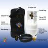 Flame King Gas Hauler Kit - Insulated Protective Carry Case, 3LB Propane Tank and Adapter Hose for Camping and Outdoor Adventures, Black/White view 3