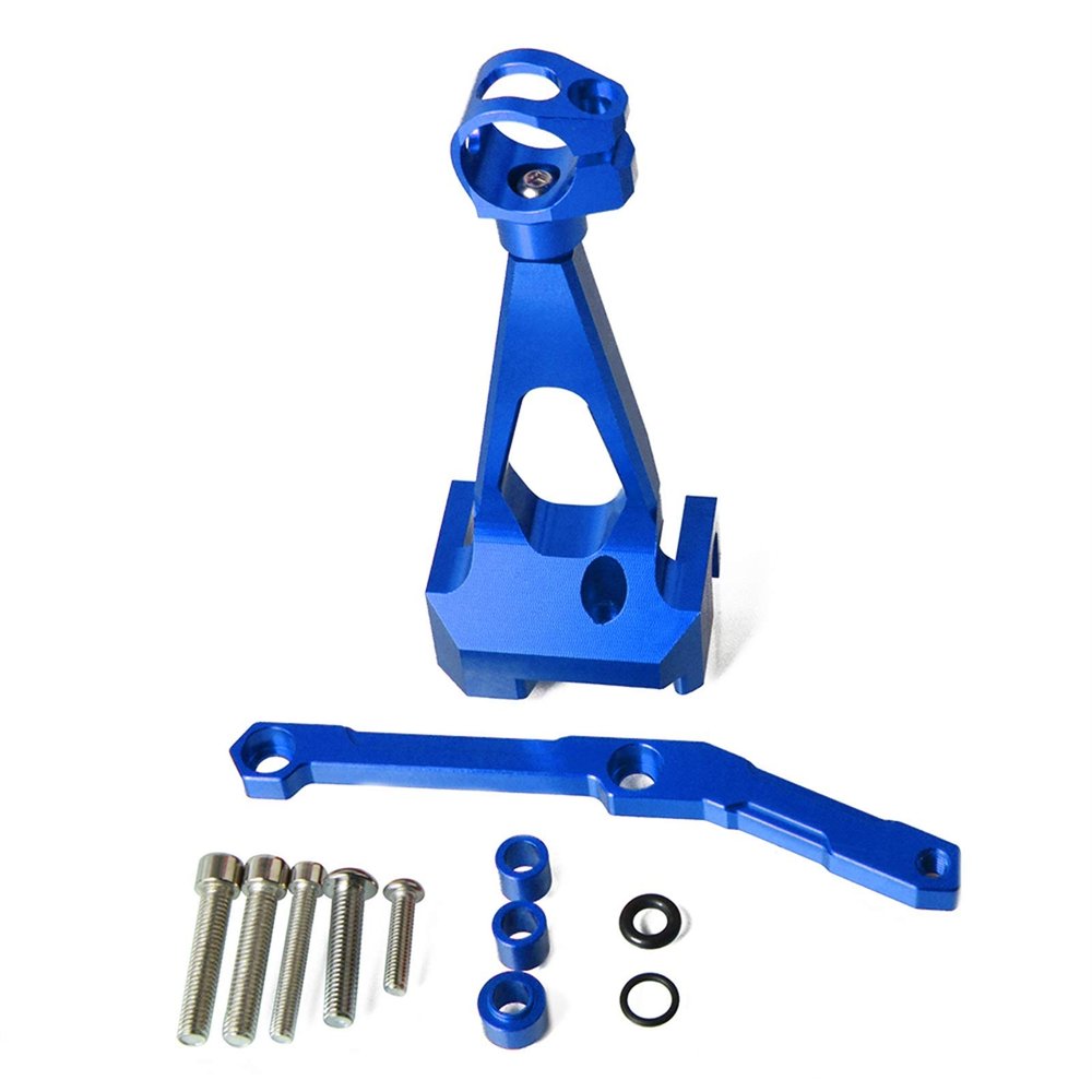 AEHON Motorcycle Carbon Fiber Steering Stabilize Damper Mounting Bracket Kit For MT-09 MT09 FZ09 FZ-09 Mounting Bracket Kit(Blue)