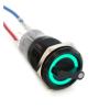 PPOZYLPC 19mm Black Self-Return Momentary Self-Locking Fixation Waterproof DPDT Illuminated Metal Selector Rotary Switch 2/3 Position LED(Green,Latching Fixation_2 Position_3-6V) view 1