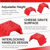 DaisyInner 2 Pcs Moto Starting Block Aid Adjustable 3-9" Starting Blocks Motorsport Foot Stool Dirt Bike Accessories for E Bikes Youth Moto Crossers Touring Motorcycles (Red) view 3