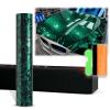 12"x60" (1FTx5FT) Emerald Green PET Marble Forged Carbon Fiber Textured Gloss Vinyl Wrap Auto Car Sticker Decal Film Sheet Bubble Free Air Release Technology with Tool Kit view 1