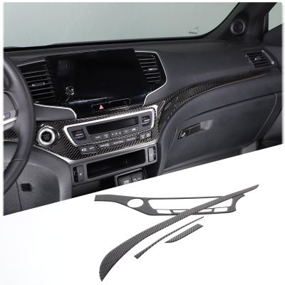 HIRUFAIT Center Console Panel Strip Trim for Honda Pilot 2016-2022, Carbon Fiber Automotive Center Consoles Cover Decals Protector Interior Accessories (Style B)