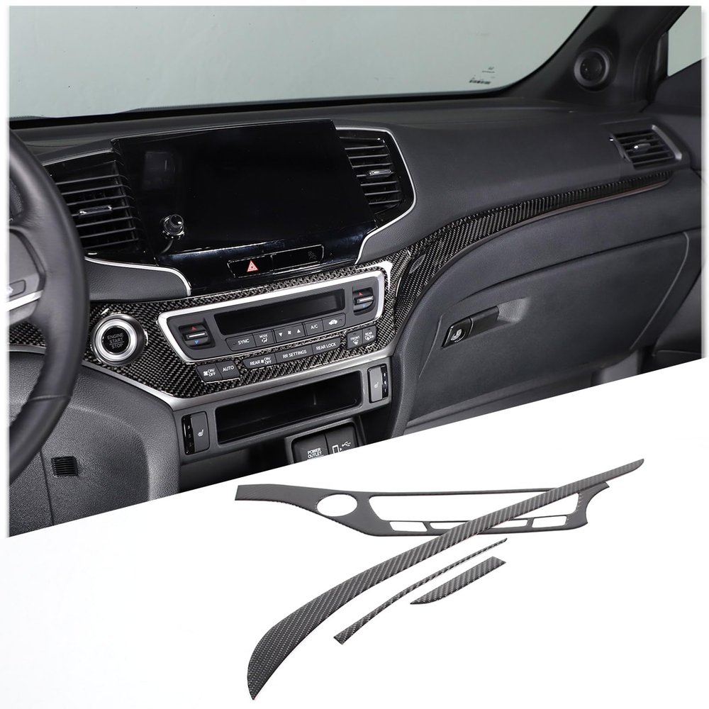 HIRUFAIT Center Console Panel Strip Trim for Honda Pilot 2016-2022, Carbon Fiber Automotive Center Consoles Cover Decals Protector Interior Accessories (Style B)