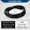 Hihaha Silicone Vacuum Tubing Hose Automotive Vacuum Line for Toyota High Temperature 5.5ft 1/4" 6mm ID 3.5mm Thickness 1 Pc Black view 4