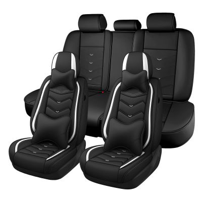 ZWCS Car Seat Cover for Toyota Tacoma 2000-2026, Seat Covers Full Set,Non-Slip Waterproof seat Cover,Wear-Resistant Nappa Leather car seat Covers. (Luxury 5 Seats/Black White)
