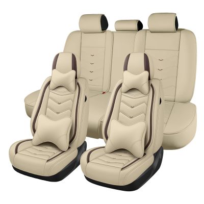ZWCS Car Seat Cover for Chevy Trax 2015-2026, Seat Covers Full Set,Non-Slip Waterproof seat Cover,Wear-Resistant Nappa Leather car seat Covers. (Luxury 5 Seats/Beign)