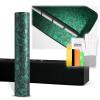 24"x60" (2FTx5FT) Emerald Green PET Marble Forged Carbon Fiber Textured Matte Vinyl Wrap Auto Car Sticker Decal Film Sheet Bubble Free Air Release Technology with Tool Kit view 1