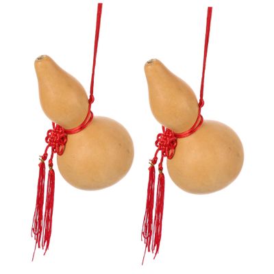 MUSISALY 2pcs Gourd Shaped Decorative Pendant for Car Bag Natural Gourd Craft Stopper Keychain Accessory Unique Hanging Ornaments for Home and Vehicle