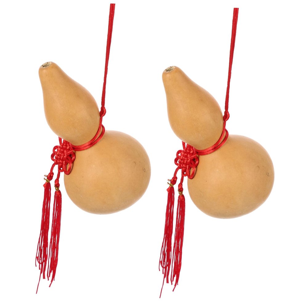 MUSISALY 2pcs Gourd Shaped Decorative Pendant for Car Bag Natural Gourd Craft Stopper Keychain Accessory Unique Hanging Ornaments for Home and Vehicle