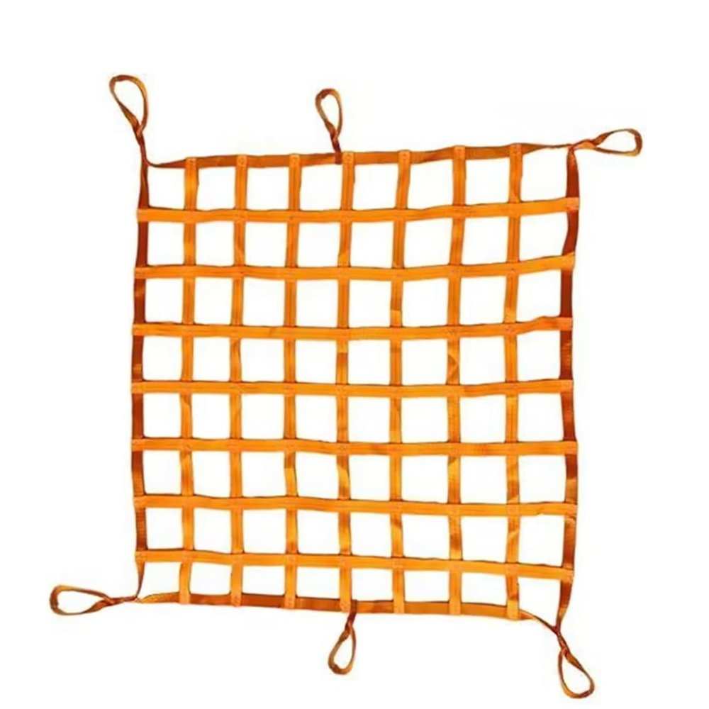 Flat Nylon Sling Hoisting Net, Heavy Duty Motorbike Bungee Cargo Net, Personalized Cargo Net Straps, 0.3-3.5T Square Net Loading And Unloading, Tear Resistant Cargo Lifting Bag(1.5 X 1.5M/Mesh 10cm/Lo